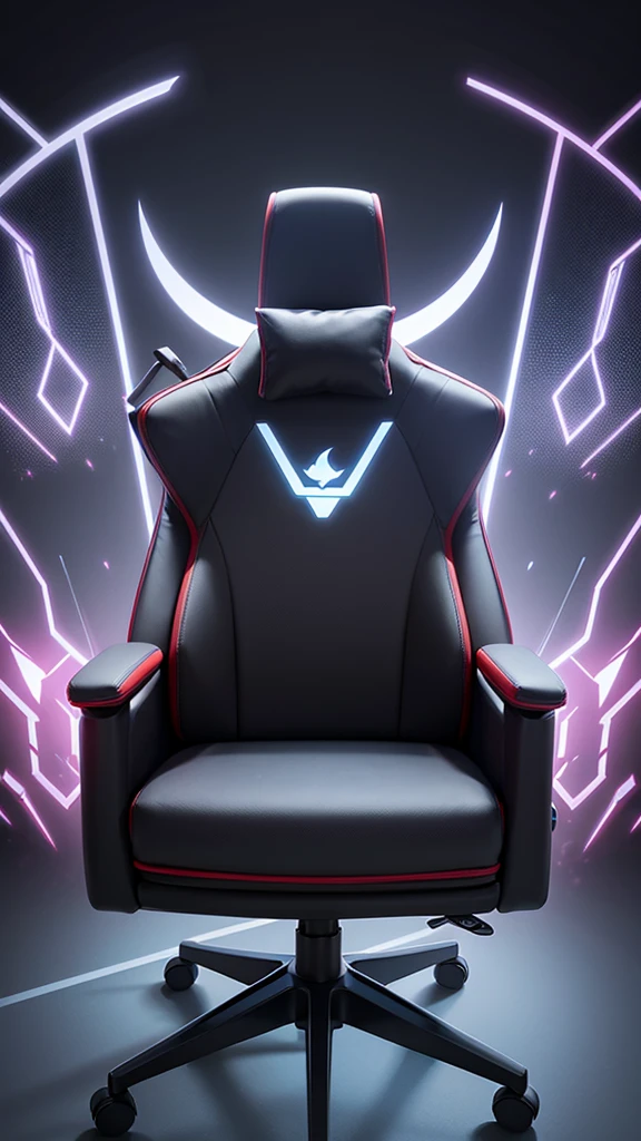 A floating gaming chair, Surreal, kings chair style, with lights that come from within, It does not have legs or wheels but rather a base that makes it float magnetically., gamer atmosphere 