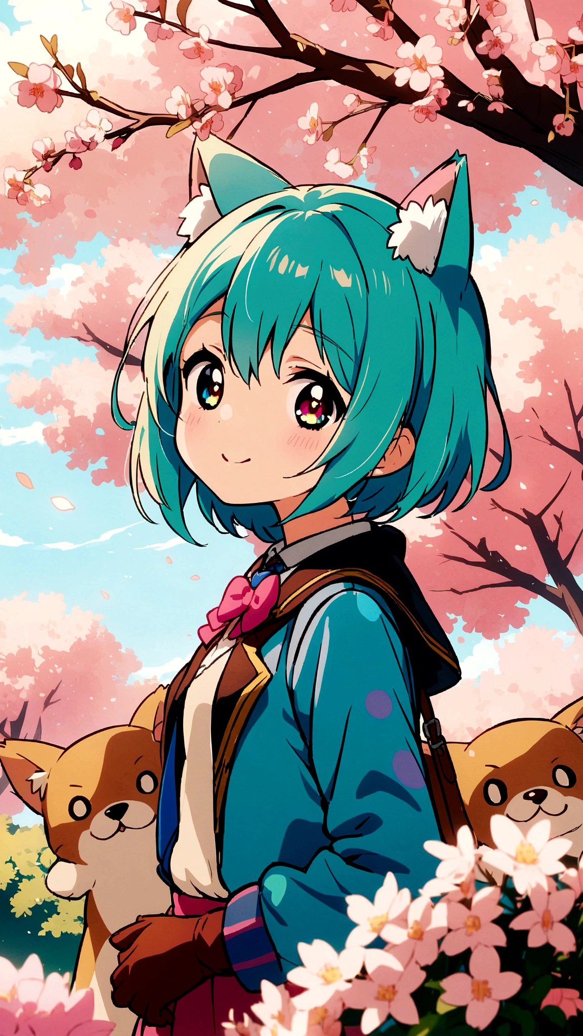 anime girl with brown hair, yui hirasawa, cute, colorful eyes
