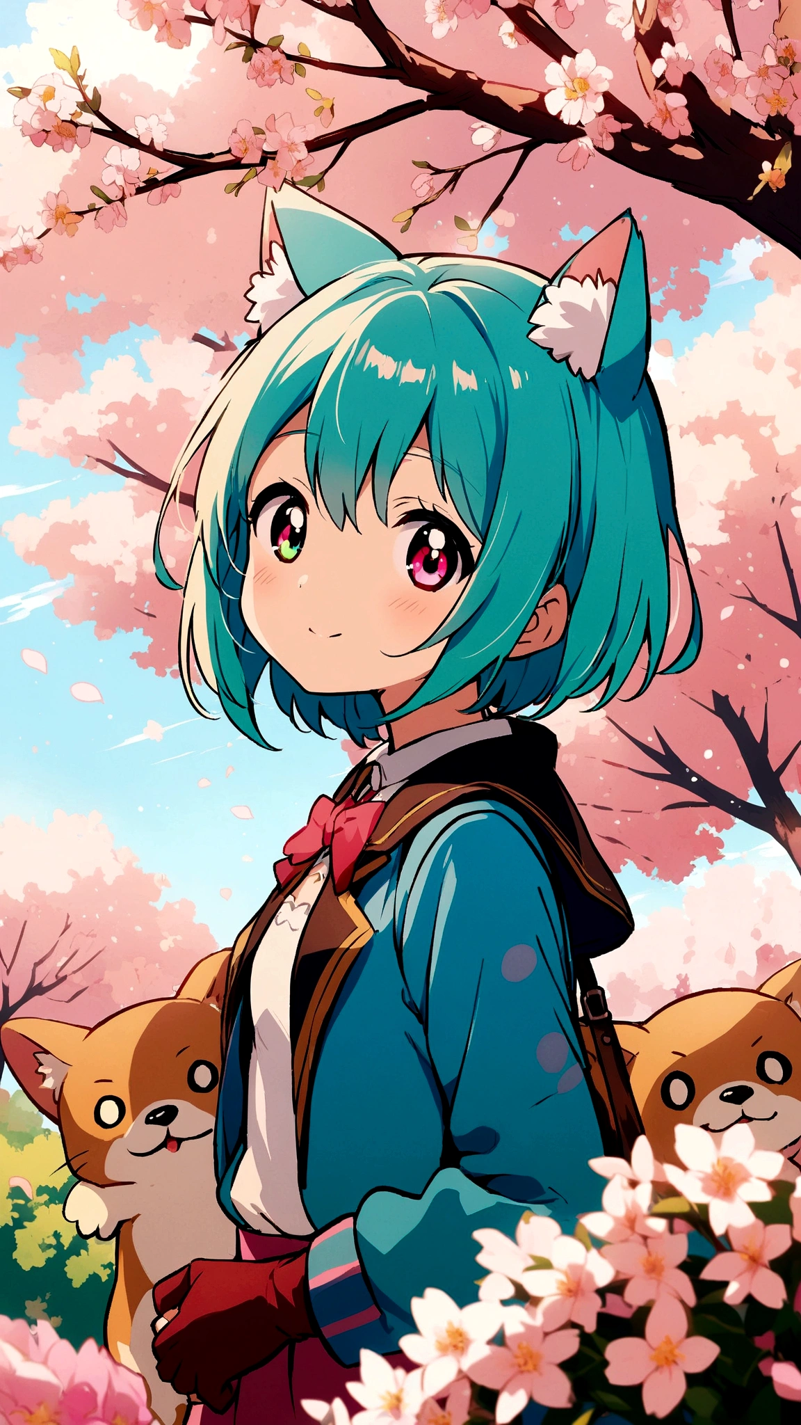 anime girl with brown hair, yui hirasawa, cute, colorful eyes