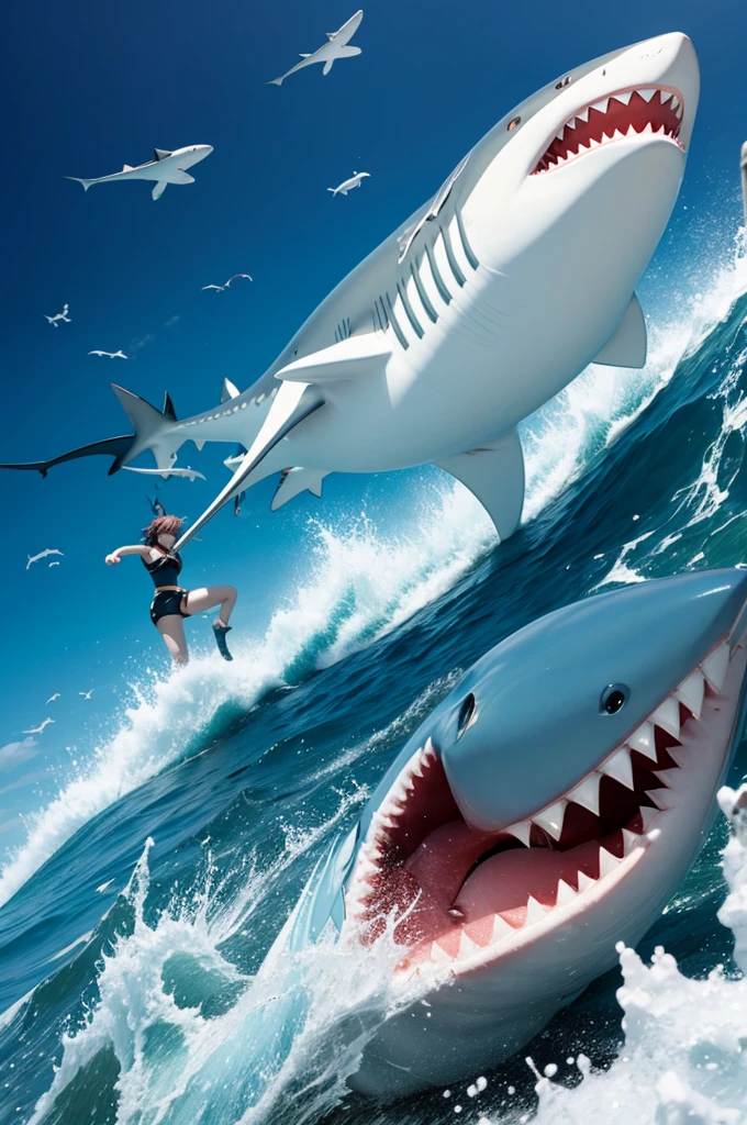 Create an anime character with the life of a shark with money