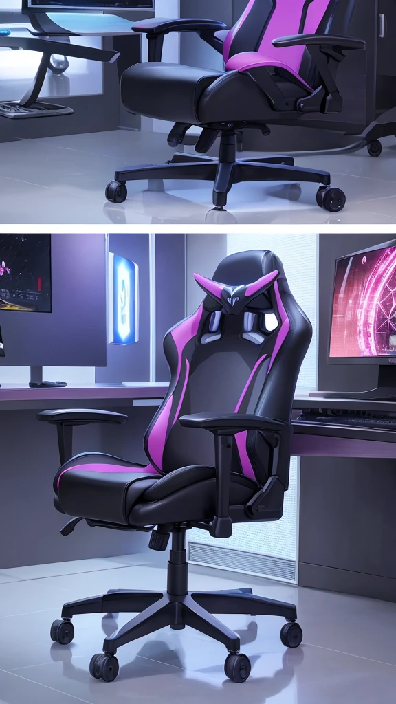 A floating gaming chair, Surreal, kings chair style, with lights that come from within, It does not have legs or wheels but rather a base that makes it float magnetically., gamer atmosphere