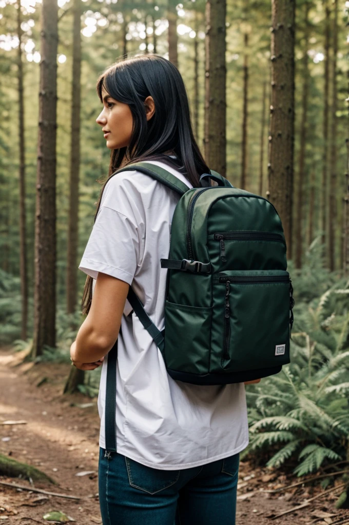 Vegan backpack in the forest