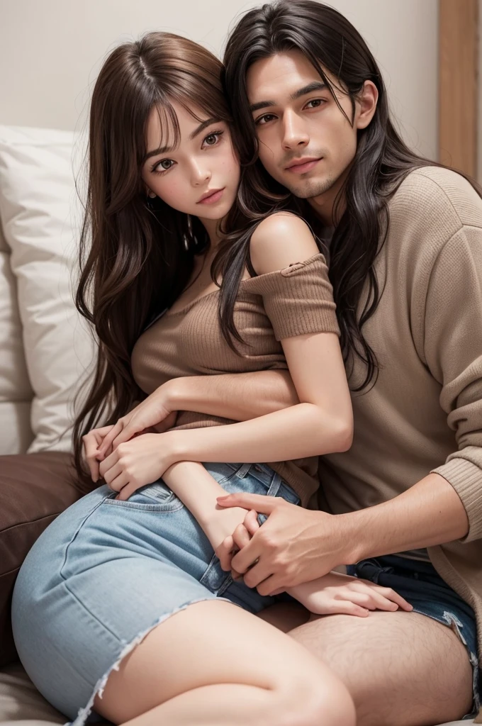 A girl, between 18 to 25 years old, cuddled with a man, between 23 and 28 years old. She with fair skin, brown eyes and same color hair. He's a little tall, Bblack hair, blue eyes and wearing a mask that shows only the eyes(only him!!)