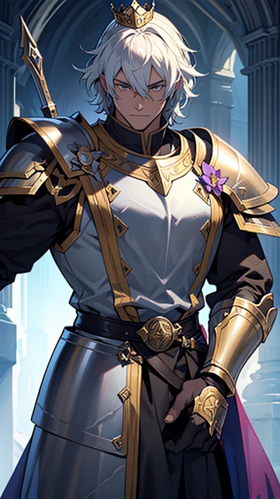 Make a Knight, a man in armor, highly detailed exquisite fanart, a human male paladin, handsome guy in demon slayer art, male paladin, with an armor and a crown,