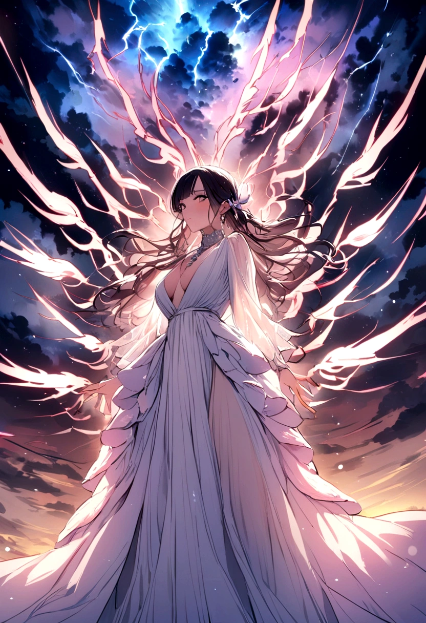 Thousand-Armed Kannon、Super Beauty、god、colorful、20age、Beauty、Sky、thunder