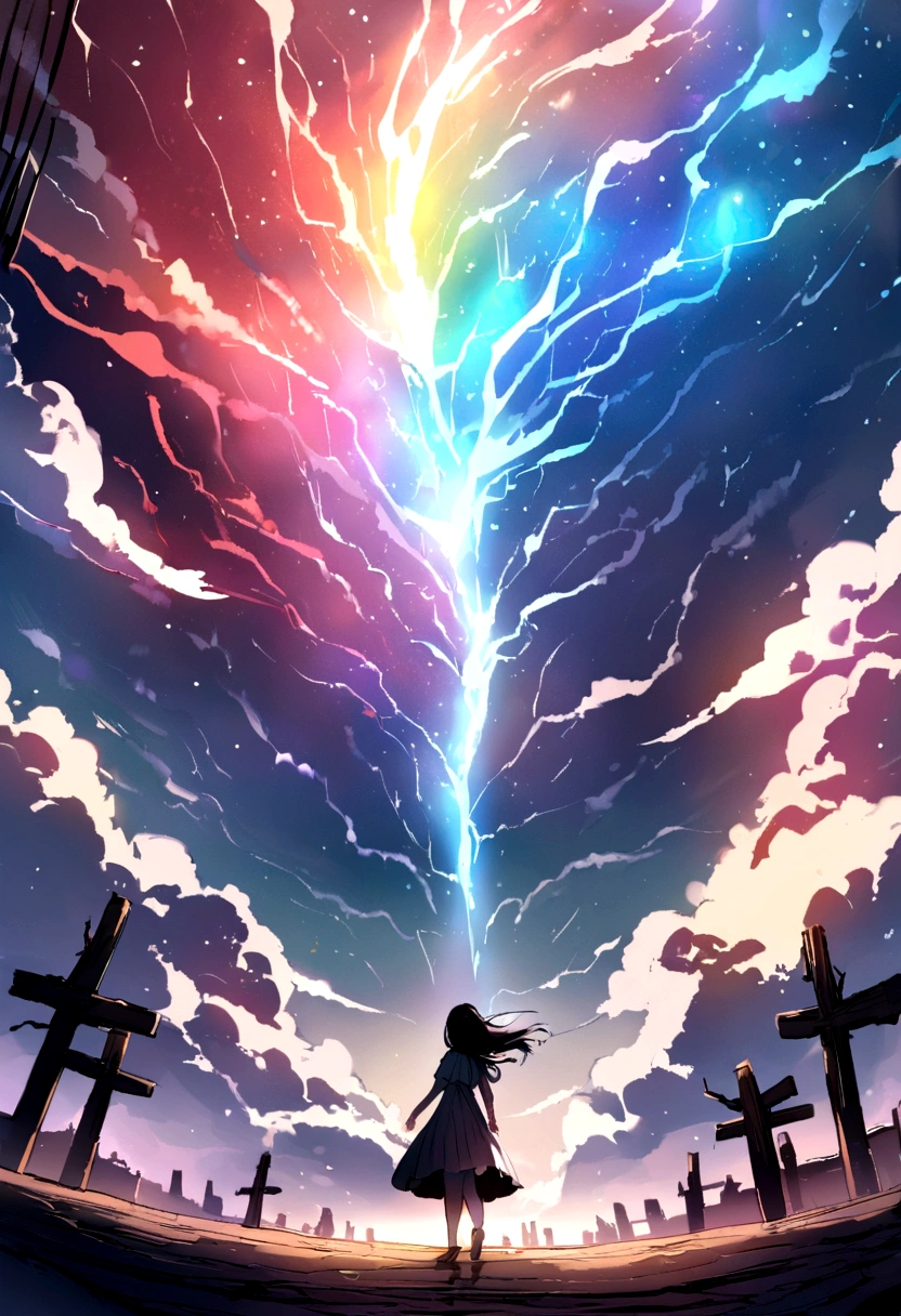Thousand-Armed Kannon、Super Beauty、god、colorful、20age、Beauty、Sky、thunder