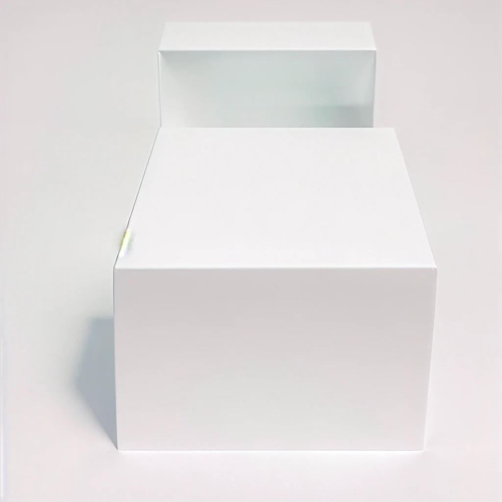 a white cube with a blank lid on a white surface, white cube, cubic, solid white background, clean white background, clean white paper background, eye - medium level shot, basic white background, matte white background, white panels, white paper, sleek white, white paper background, white color, shiny white, fundo branco puro, all white rendering