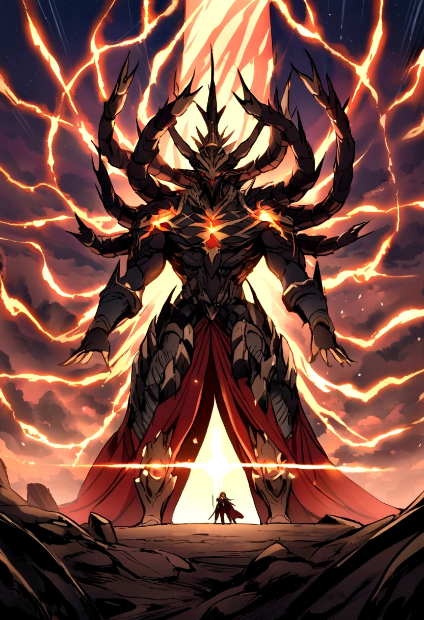 Thousand-Armed Kannon、Super Beauty、god、colorful、２０age、Beauty、Sky、thunder、big weapon、thunder鳴