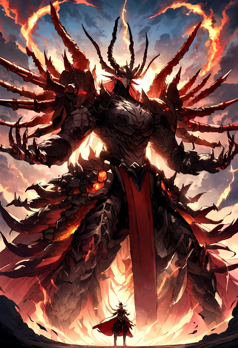 Thousand-Armed Kannon、Super Beauty、god、colorful、20age、Beauty、Sky、thunder、big weapon、thunder鳴