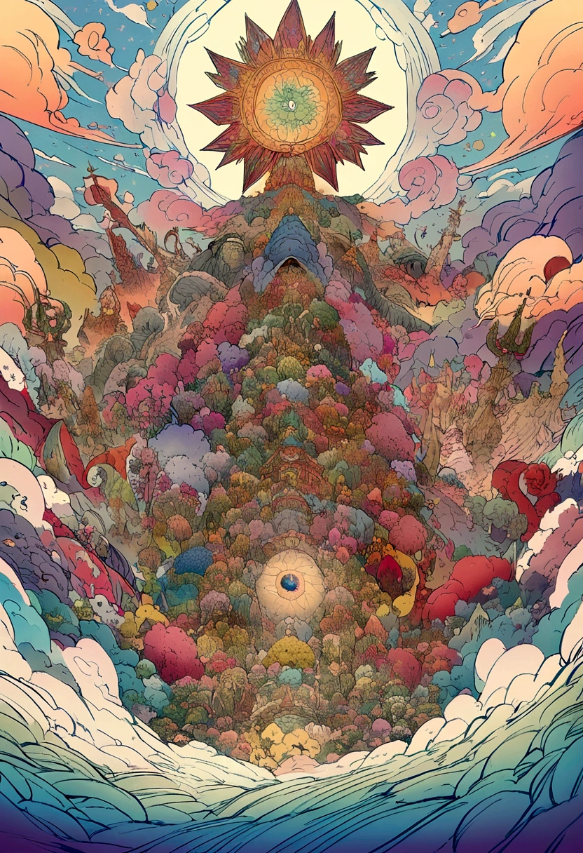 Thousand-Armed Kannon、Super Beauty、god、colorful、20age、Beauty、Sky、thunder、big weapon、thunder鳴、Dragon Ball