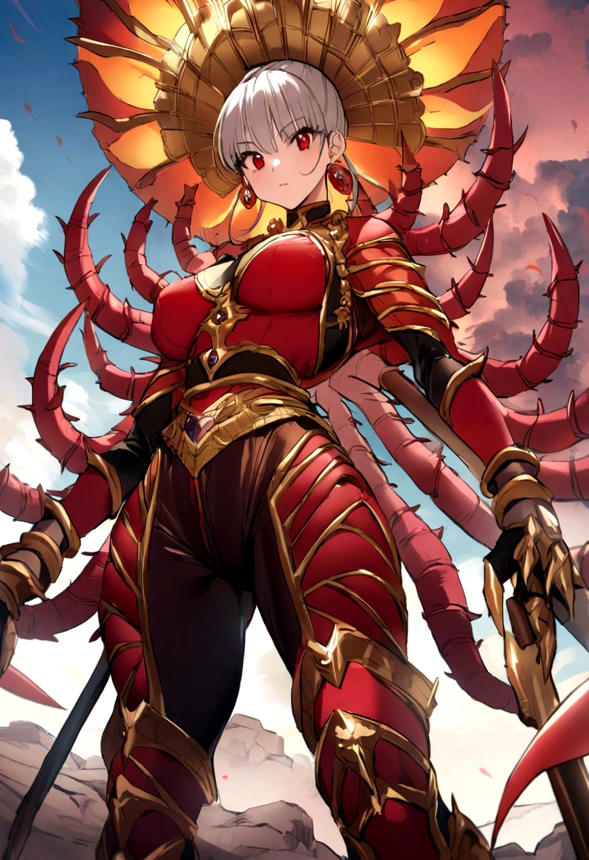 Thousand-Armed Kannon、Super Beauty、god、colorful、20age、Beauty、Sky、thunder、big weapon、thunder鳴、Hunter x Hunter