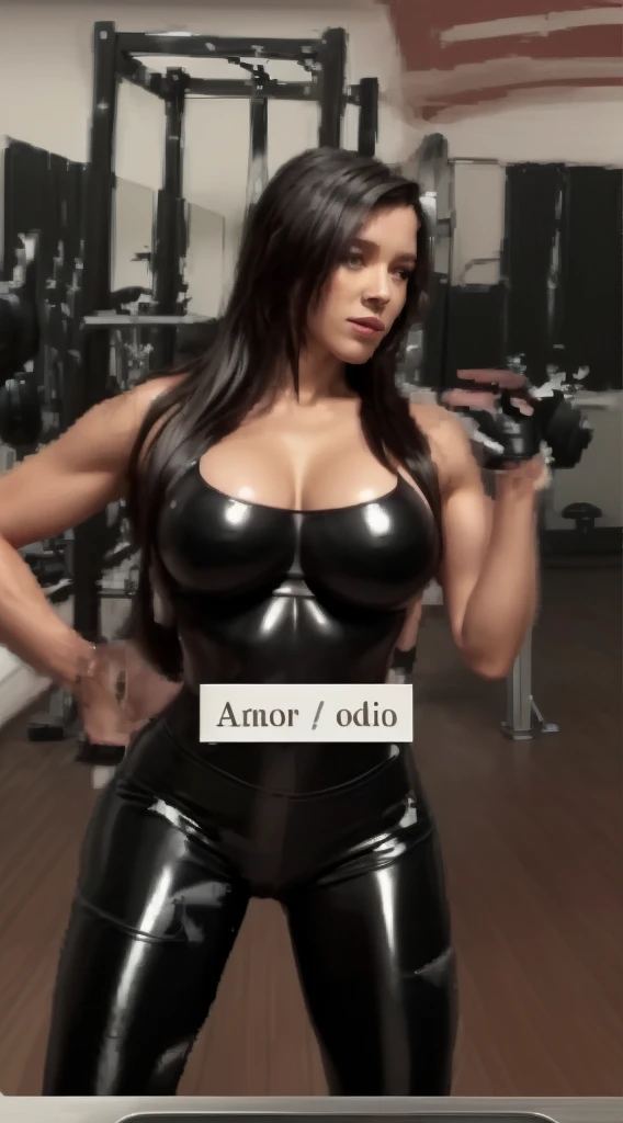 morocha fitness, Big legs, big hips, black leather stretch pants