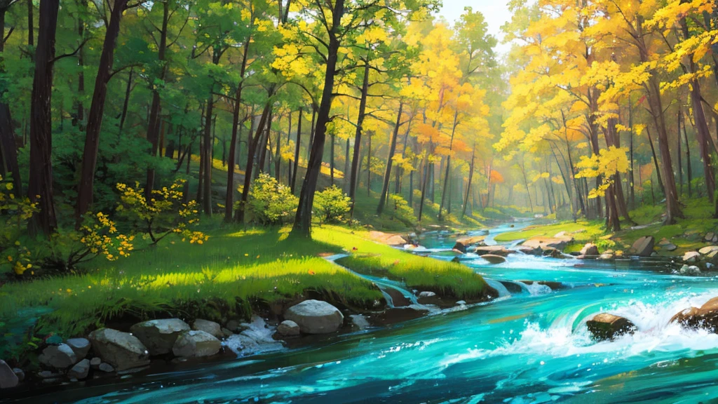 Beautiful river in the forest 