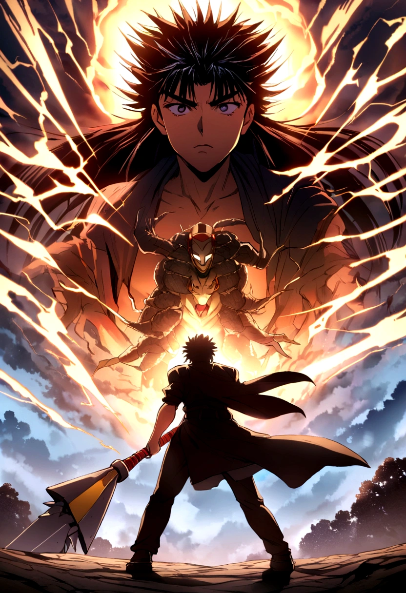 Thousand-Armed Kannon、Super Beauty、god、colorful、２０age、Beauty、Sky、thunder、big weapon、thunder鳴、Yu Yu Hakusho