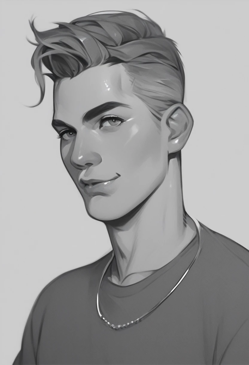Handsome guy. ,Line Art, Monochrome