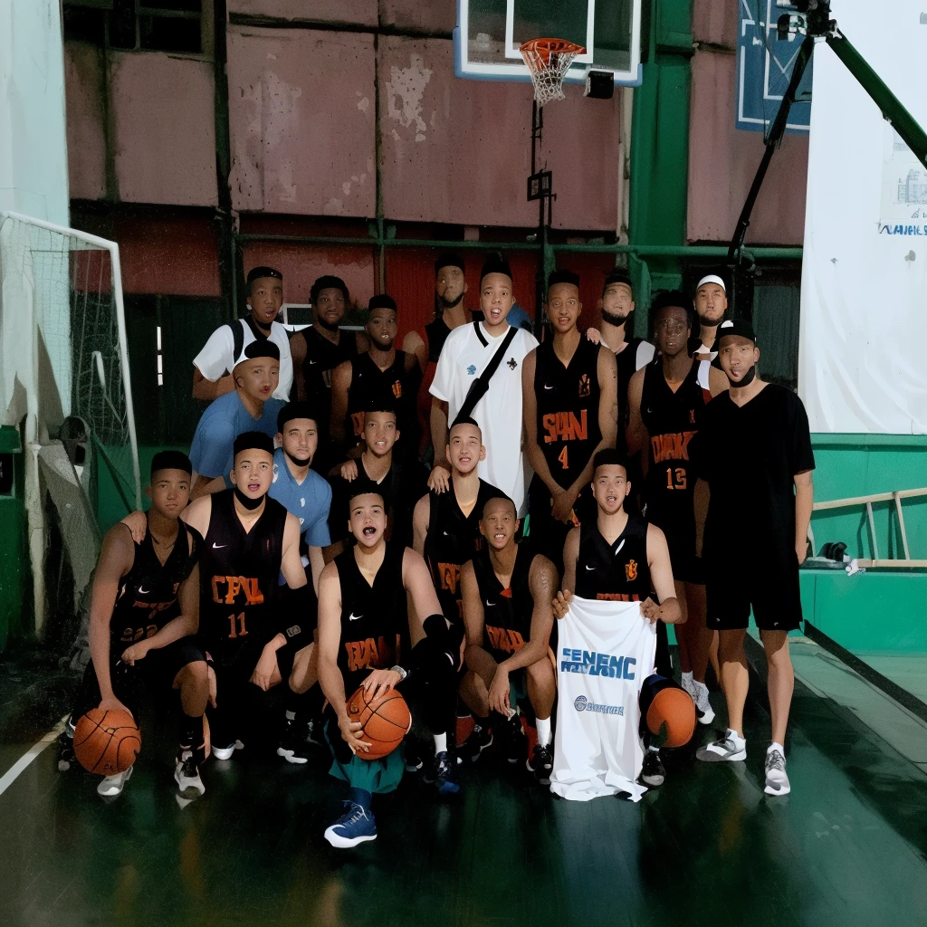 there are many men posing for a photo on a basketball court, group shot, dribble contest winner, full team, in sao paulo, album photo, reddit post, competition winner, by Gina Pellón, trending ,, by Jordan Grimmer, from then on a basketball, cover photo, by Sam Dillemans, retro 9 0s, full shot to the face, shot to the face