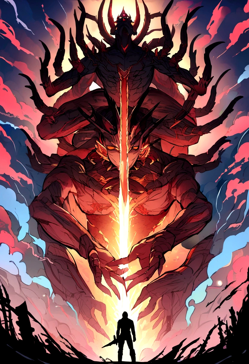 Thousand-Armed Kannon、Super Beauty、god、colorful、20age、Beauty、Sky、thunder、big weapon、thunder鳴、Chainsaw Man