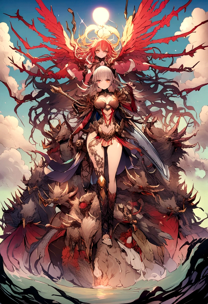 Thousand-Armed Kannon、Super Beauty、god、colorful、20age、Beauty、Sky、thunder、big weapon、thunder鳴、Chikawa