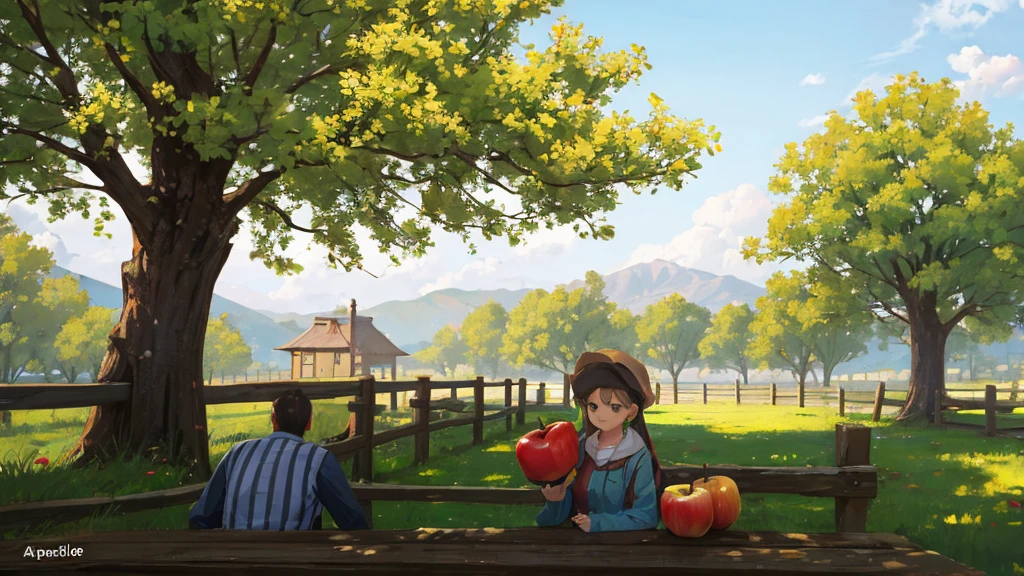 Apple trees clustered together No people