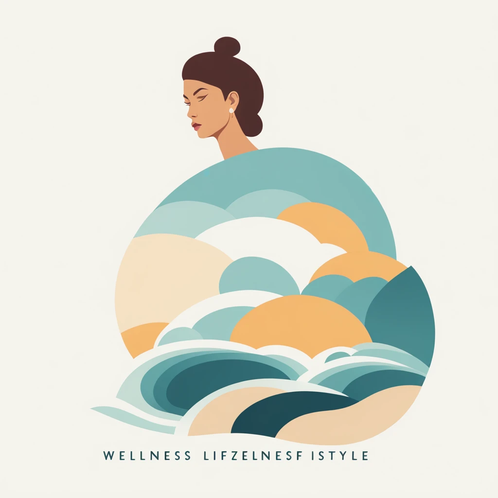 minimalist and modern logo for "Maite Haizean", a wellness lifestyle blog. The logo should feature Caribbean blue, light yellow, and soft orange colors. Incorporate natural elements such as a sun, waves, and tropical leaves. Use a handwriting font to convey an easy-going, inspirational, and slightly luxurious mood. The design should appeal to women aged 25-45 who are seeking stress relief, self-care, and a wellness lifestyle. The logo should reflect themes of nature, travel, and community.