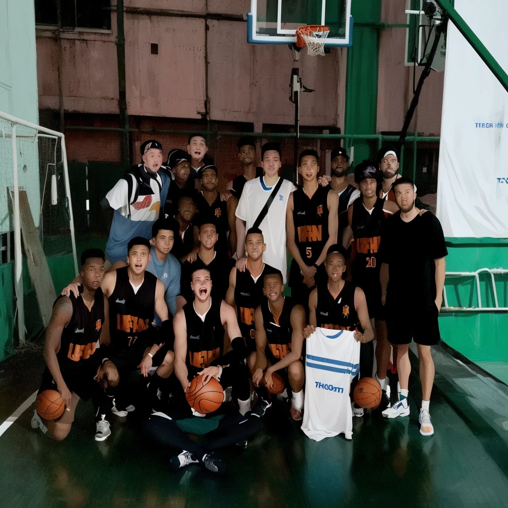 there are many men posing for a photo on a basketball court, group shot, dribble contest winner, full team, in sao paulo, album photo, reddit post, competition winner, by Gina Pellón, trending ，, by Jordan Grimmer, from then on a basketball, cover photo, by Sam Dillemans, retro 9 0s, full shot to the face, shot to the face