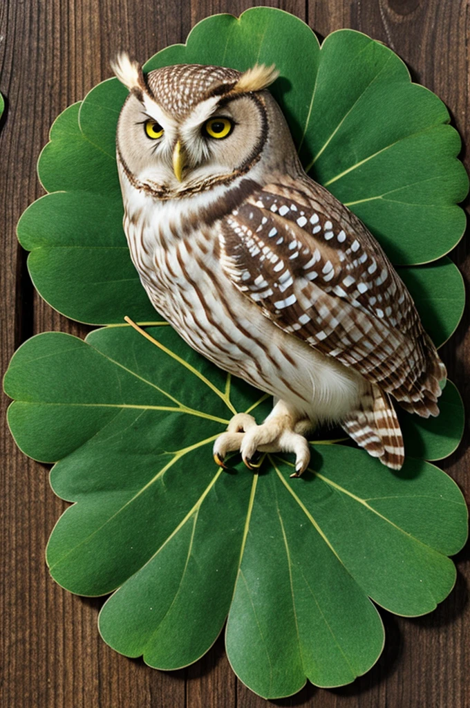 Owl with 4 leaf clover