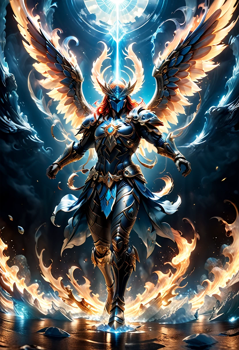 16k, ultra detailed, masterpiece, best quality, (extremely detailed), arafed, dnd art, panoramic view, full body, aasimar, female, (Masterpieceת intense details:1.3), female, sorceress, casting flaming spell(Masterpieceת intense details:1.3) large angelic wings, (azure: 1.3) angelic wings spread (Masterpieceת intense details:1.3), fantasy magical heaven background (Masterpieceת intense details:1.3), moon, stars, clouds, wearing white armor (Masterpieceת intense details:1.3), high heeled boots (Masterpieceת intense details:1.3), armed with staff, (red hair: 1.4), (green eyes: 1.4), intense eyes, ultra feminine, ultra detailed face, (Masterpieceת intense details:1.5), (anatomically correct: 1.5), determined face, divine light, cinematic lighting, soft light, silhouette, photorealism, panoramic view ((Masterpieceת intense details:1.3) , Wide-Angle, Ultra-Wide Angle, 16k, highres, best quality, faize, 3D rendering