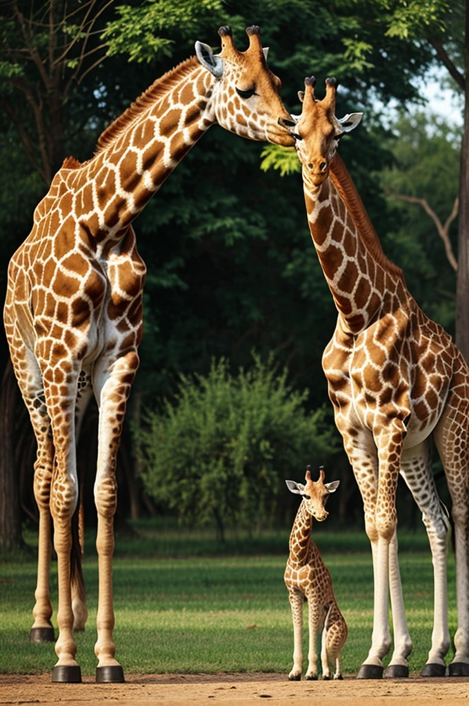 Generate 3 animals in 1, with the following animals: Giraffe, lazy and cute