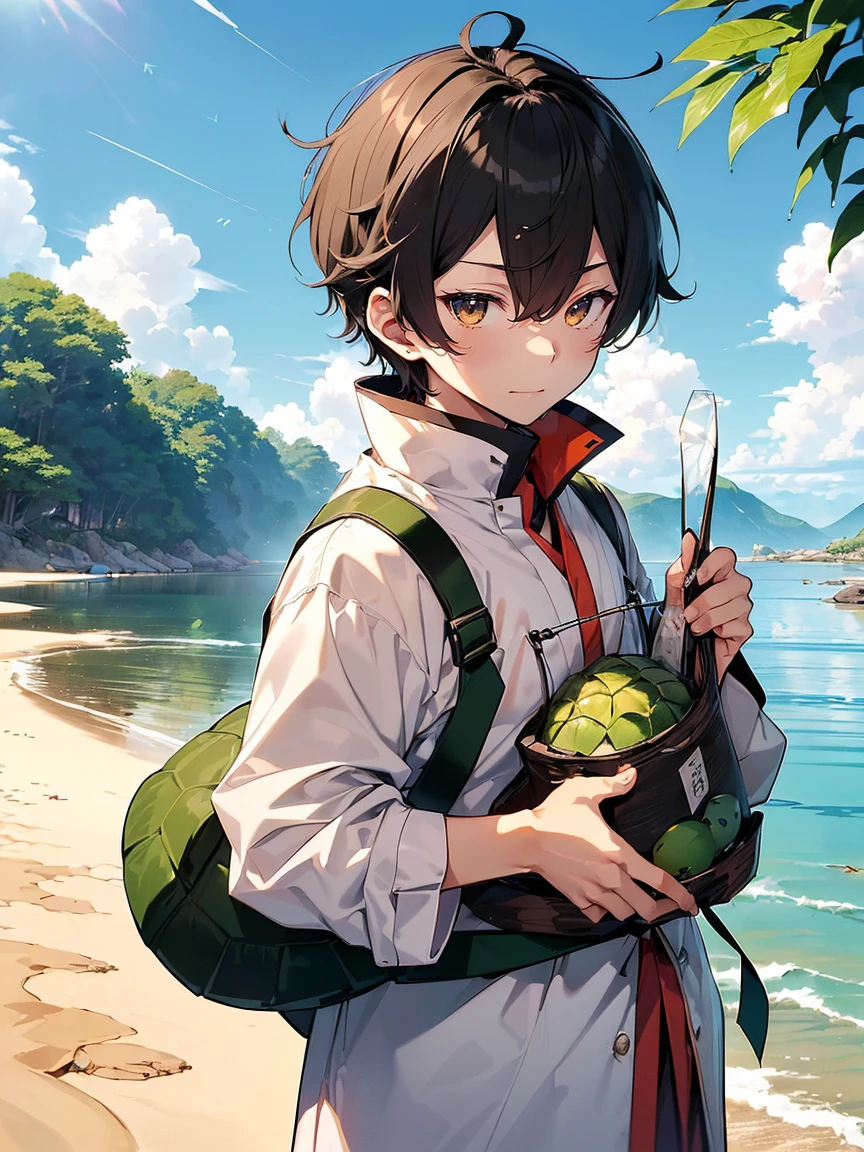 Urashima Taro saves the turtle:1.2, (浦島太郎はblack髪と麦わら帽子をかぶった若い漁師です。:1.4), (浦島太郎はgreenい着物と草履を履いています:1.3), (Taro Urashima holds a fishing rod in his left hand.。:1.2), (カメは茶色の甲羅を持つ小さなgreen色の動物です:1.3), (The turtle has a gentle expression、首にはredいribbonが巻かれています:1.4), (浦島太郎と亀は波とカモメのいるsand浜にいる:1.5)(Best image quality),(Hair is pink、Drill Twin、Maid clothes),(Master's Work),(Super detailed),(詳細なeyeの描写:1.0),(Lens flare:1.0),(Movie Posters:1.0),(Tarot Border:1.0),Portraitureは中央に配置されます,(close:1.0),(nagative space:0.8),(Negative space:1.6),(alone),(colorfulに浮かぶ {Wind|Water magic|ink|crystallizations|ice|fire|inflammation|lightning|web|rock|sand|particle|光のfire花|Blood}:1.0),(colorfulなものが多い {Soap bubble|cloud|Thorn|spike|Grapevine|current|spiral|barely|wing|Tattoo|Cube|octahedron}:1.0),(floating {red|green|green|Aqua|purple|yellow|black|white|gray|Pink|orange|lime} {ribbon|Fater|particle|blade|water滴|Snow Flower|soft ball}:1.0),({crystallization|ice|fire|inflammation|Wind|water|Earth|stone|space|musical|Sonic|Vortex} {magic|wing}:1.0), ({Ray Tracing,Shine|Speckled sunlight,light,Caustics|night,Black Theme|mysterious,Creepy|easy going,pastel}:1.2), ({colorful|Sparkling|Multicolor}:1.0),(Beautiful sparkle:1.0),({Leaning forward|Lean back|Tilt to the side|}:1.2),{(smile:1.0)|(False Smile:1.0)|(Stern expression:1.0)},({small|small||lips,eyelash}:1.0),{(Open your mouth:1.0)|(Mouth closed:1.0)|},({eyelash|eye shadow||}),{片eyeを閉じて|||},(),({From below|From above|From the side From the side|From behind|Face-to-face viewer}:1.3),(Hello:1.3),(Tilt your head:1.0),(Dynamic pose:1.1),,({red|green|green|Aqua|purple|yellow|black|white|gray|Pink|orange|lime} {armor|dress|Collared shirt|suit|Costume}:1.0),({formal|army|Techwear|Urban style|casual,casual clothes|Fantasy,Magister|wild,Tribe|sf,Futuristic}),({Checked skirt|Layered skirt|Fluffy dresses|tights|pants|Shorts}),({red|green|green|Aqua|purple|yellow|black|white|gray|Pink|orange|lime} {eye|eye|student}:1.4),,,,{Length jacket|Blazer jacket|Cape|sweater|tie||},{(Floating Cape:1.0),|}({Fox Ears, Fox Girl|吸Blood鬼, Bat Wings|Pointed Ears,(Fairy:0.5)||}:1.1),({Abstract background|city,Skyscraper|forest,garden|city|shrine|cave,underground|Swamp|lake|winter|Alien planets|}:1.4),({indoor,internal|屋outside,outside}:1.1),,({Sitting|flight|Jump|lay|Are standing|Are standing on one leg}:1.1),({Skin of color|white skin|green skin|greenwhiteい肌|By thing|Shiny skin|blackい肌||}:1.1),({Full Body Lesbian|Upper Body|Portraiture|}:1.25),{tooth, 皮のtooth|Tongue Stock|Frowning|lipsを噛む|Thinking|||||}, {虚ろなeye| student in symbol shapes, Heart-shaped student| Slit pupil, + +|||||}, (pink hair, twin tails twin drill, show your forehead, blue eyes, White frilled white headband, slanted eyes, smile, long sideburns, curled bangs, neck ribbon, Forehead, amount),