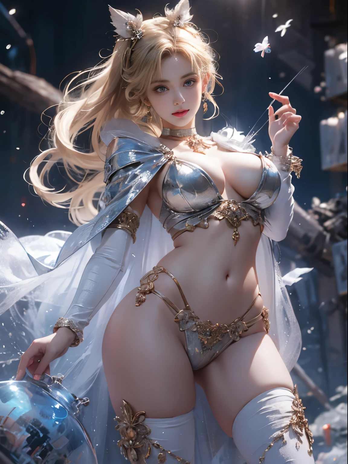 (8k extremely detaileded CG unit wallpaper),(Highest quality),(Best illustrations),(Best Shadow), (detailed: 1.4), 。.。.。.。.。.。.。.3d, んdebtdebt(High Dynamic Range), Light Tracing, NVIDIA, Super Resolution, tered beneath the surface, PBR Textures, Post-processing, Anisotropy debtiltering, Depth of written boundary, Maximum sharpness and acutance, Multilayer Texture, Albedo and Specular Maps, Surface Shading, Accurate simulation of light-matter inteerfect balance, Octane Rendering, Two-tone lighting, wide aperture , Low ISO,White balance,Rule of Thirds,8K RAW,intricate-detailed, Delicate pattern, Deep Shadow, masterpiece, real, Roughness, Surreal, Photographed with Canon EOS R5, 50mm lens, debt/2.8, Sharp debtocus, Smoothing, Roughness, Real Life, Photorealistic, Cinematography, 8K Ultra HD,In the flower field,Blue debtlower Girl,1 Girl,solo,Europe,Beautiful Bride,Light Smile,Highly detaileded blonde hair,Mature Woman,Sk Gossamer Veil,Sky bluht cloak,Sky blue gossamer coat,Sky blue thirt,Sky blue lace underwear,Sky Blue Lace,Sky Blue Gossamer Gloves,choker,EarringsSmall items,Headdress,Hand decoration,Leg decoration,High heels,Huge breasts,Large Breasts,Big Breasts,Bust,Big Breastsbreasts, breasts,Exposed breastst,Naked butt,Big be Belly,Belly buttont body,Sweaty boy skin,