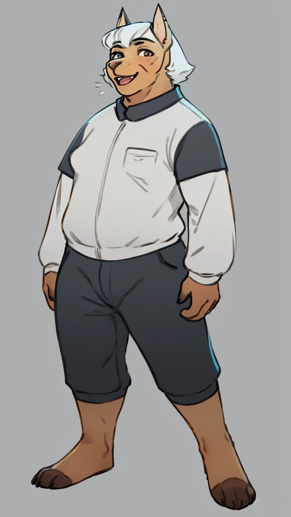 By bebebebebe, by lostgoose, by goonie-san, solo, standing, boy, lobo, sexy, hair, smiling, happy, full body