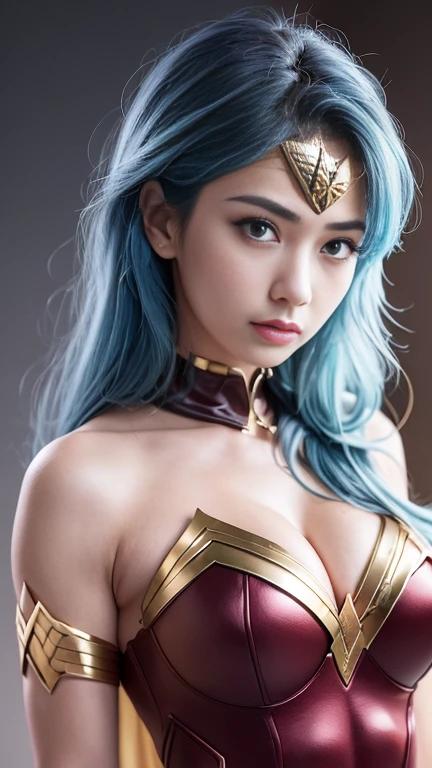 8K, Highest quality, Intricate details, Super detailed, Ultra-high resolution, masterpiece, Close-up shot, (whole body: 1.1), thin, smile, (compensate: 0.4), (Fluffy blue eyes: 1.21), (()), One girl, alone, 1 Girl, ((Blue Hair, bangs)), Close-up shot, , ((expensive)), (((Healthy Body))), (((Slim face))), Sharp Face, (())  ,(Detailed face), Sharp Face, Small lips, , , ,
 ((,Wonder Woman Suit)), , ((,)),Detailed face, Detailed , , ((,  )), , Tight waist, skinny, expensive , 175 cm expensive,  Muscular, belly button, Exposed belly, Pointed ,, 引き締まったthin腹筋を持つ美しい女の子: 1.4, Six Pack Abs: 1.4,  Botox, big, Perfect body, Detailed legs, (( Dark Background)), Black background,Infinite Strip、licking舐められる、licking、licking、licking股間に衝撃的、Collapse into 、