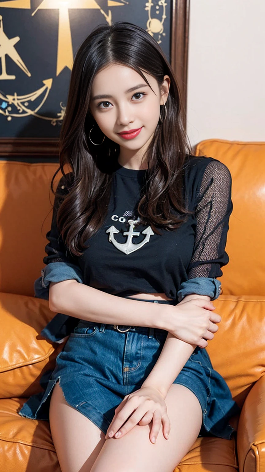 Beautiful girl anchor, Vibrant, Shining Sun, Cute Smile, like々Vibrant, colorful, full of energy, Mobile Photography, Wide-angle lens, Afternoon time, Bright and clear, Real-time Rendering Technology, Unreal Engine, high resolution.