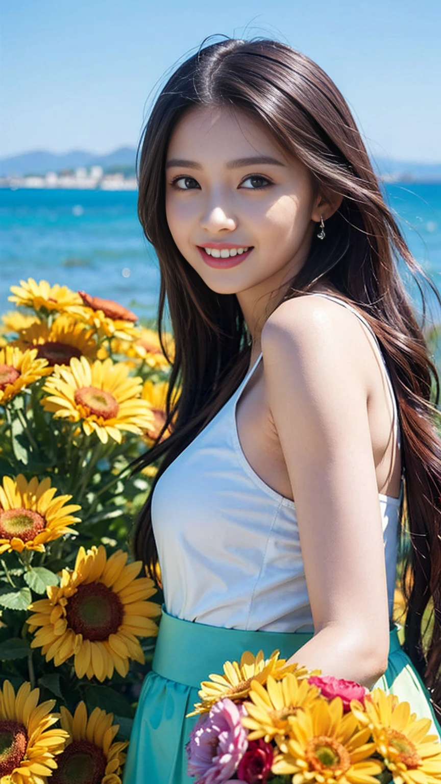 Beautiful girl anchor, Vibrant, Shining Sun, Cute Smile, like々Vibrant, colorful, full of energy, Mobile Photography, Wide-angle lens, Afternoon time, Bright and clear, Real-time Rendering Technology, Unreal Engine, high resolution.