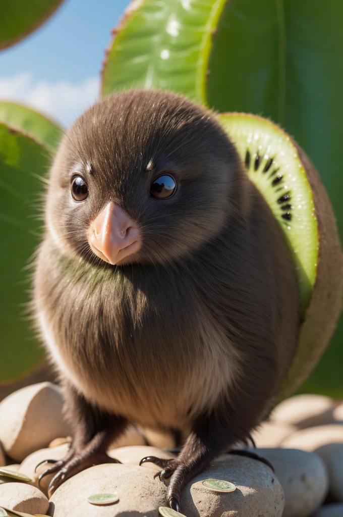 A kiwi with money