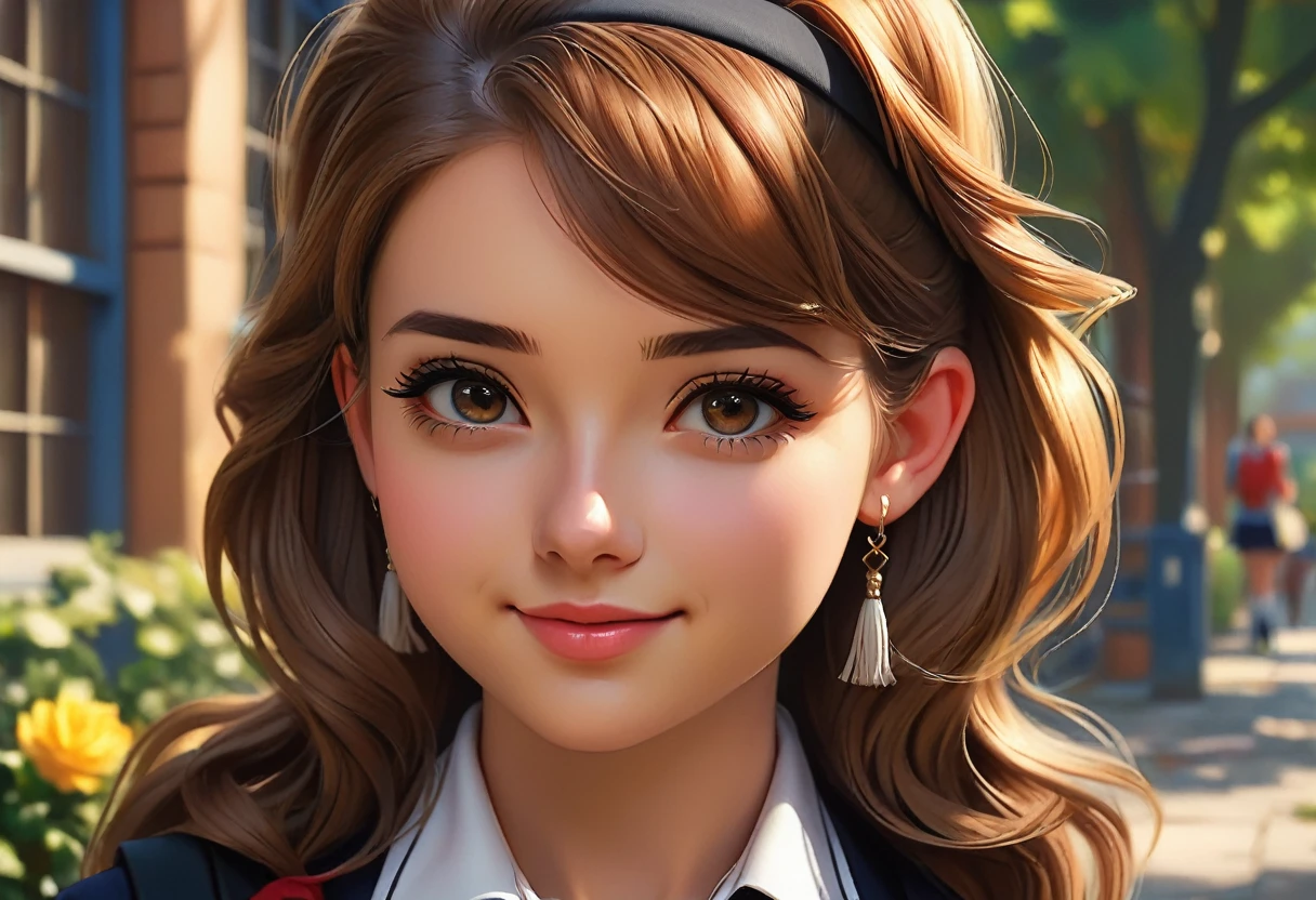 Cute woman,Highest quality,Photorealistic,masterpiece,high school girl