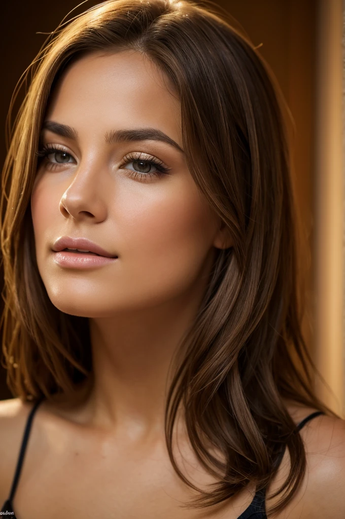 a beautiful young woman with light brown hair in the throes of ecstasy, eyes rolled back, face flushed with passion, (best quality,4k,8k,highres,masterpiece:1.2),ultra-detailed,(realistic,photorealistic,photo-realistic:1.37),detailed face, detailed eyes, detailed lips, long eyelashes, facial expression of intense pleasure, sensual pose, soft lighting, warm color palette