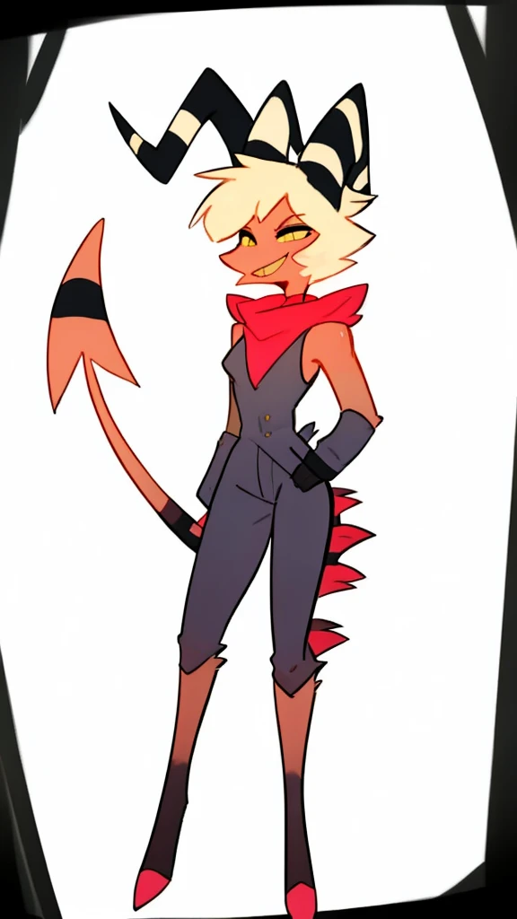 By bebebebebe, by lostgoose, by goonie-san, solo, standing, femenino, imp, cabra,fuerte, hair, smiling, happy, full body