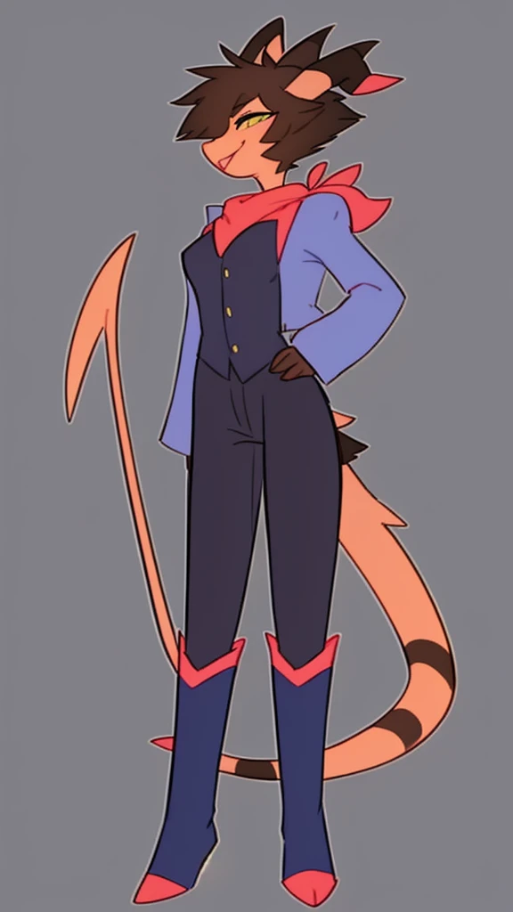 By bebebebebe, by lostgoose, by goonie-san, solo, standing, femenino, imp, cabra,fuerte, hair, smiling, happy, full body