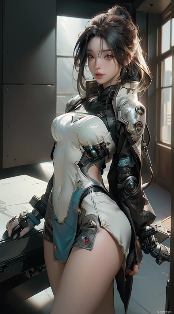 ((Best quality)), ((masterpiece)), (detailed:1.4), 3D, an image of a beautiful cyberpunk female,HDR (High Dynamic Range),Ray Tracing,NVIDIA RTX,Super-Resolution,Unreal 5,Subsurface scattering,PBR Texturing,Post-processing,Anisotropic Filtering,Depth-of-field,Maximum clarity and sharpness,Multi-layered textures,Albedo and Specular maps,Surface shading,Accurate simulation of light-material interaction,Perfect proportions,Octane Render,Two-tone lighting,Wide aperture,Low ISO,White balance,Rule of thirds,8K RAW,