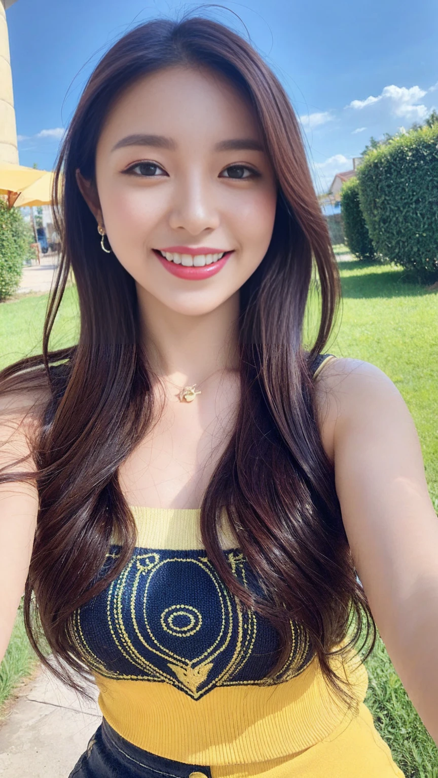 Beautiful girl anchor, Vibrant, Shining Sun, Cute Smile, like々Vibrant, colorful, full of energy, Mobile Photography, Wide-angle lens, Afternoon time, Bright and clear, Real-time Rendering Technology, Unreal Engine, high resolution.