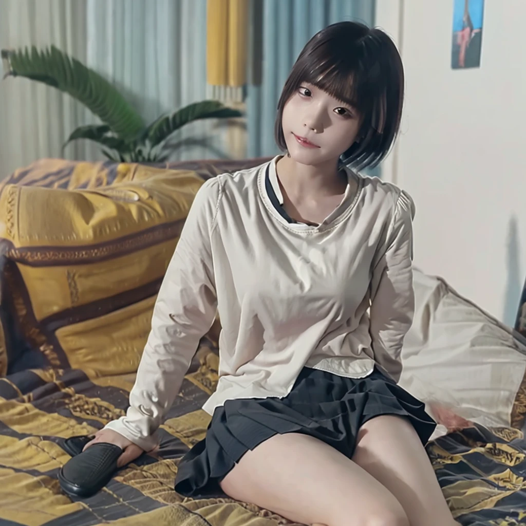 masterpiece、Highest quality、Awareness-raising、Ultra-detailed、High resolution、Absurd、One Girl、very cute、short hair、smile、[Sailor suit in white tones]、internal、shoulders are cut off、Yellow neckerchief、White ribbon、[Headphones]、Audiences love it、Heart background、Love love、Optics、Delicate hands、Chiquita、she、Bedroom、night、Delicate eyes、Blue Archive Style、NSFW、(((Lift your skirt up yourself))),Panties Off,socks, (Black knee socks),(Loafer shoes), A horizontal seat with its back to the window、(Boy and girl having sex)，Pantyless、（（Milky white fluid around the vaginal opening）），Sitting in a chair,Big Breasts, ( Naughty, Half-open eyes, Drooling), Spread your legs, Thigh focus, [Full Body Shot], Shooting from below、((Emma Watson))、Hyperas、A beautiful crack、Hermione、naked、
