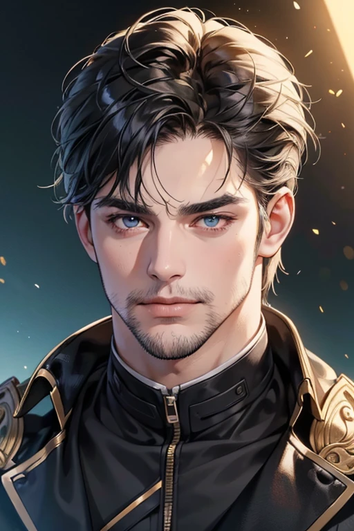 (best quality,4k,8k,highres,masterpiece:1.2),ultra-detailed,(realistic,photorealistic,photo-realistic:1.37),30 year old man,3 day beard,handsome anime,portraits,strong,masculine,dark hair,sharp jawline,mesmerizing eyes,perfectly styled hair,cool anime outfit,confident expression,vibrant colors,dynamic lighting, CEO and expression smile in love.
