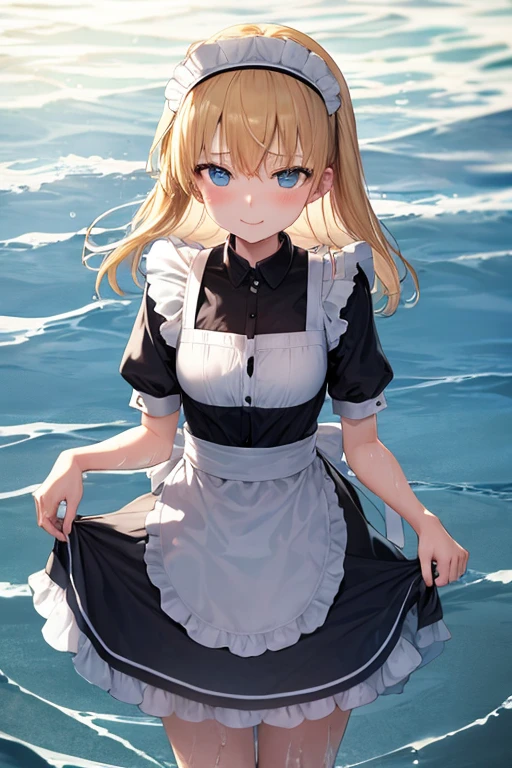 (Super best quality)(Highest quality)(Attention to detail)
Maid clothes, White apron, Headband, (Fashionable clothes)
Gothic Dress, ribbon, Maid clothes, (白と黒のMaid clothes), Normal collar, Classic, Short sleeve,
Ocean, Beach, (Wave, Wave打ち), 高Wave, 荒Wave, In the water, (Waterlogged), Water Play,
((Even my clothes are wet 1.1))((Even my clothes are soaked in water)), (Water drop 1.1), Soaking wet, ((Deep water depth)) ((Deeply immersed))
Blonde, Blue Eyes, Cat ear, cute, Naughty, The best smile, Water droplets all over the body((全身にWater drop 1.1)), Long, Water drops on my arms, Water drips from the clothes, Small breasts, Less exposure, Floating offshore, The clothes are sinking, Submersion,