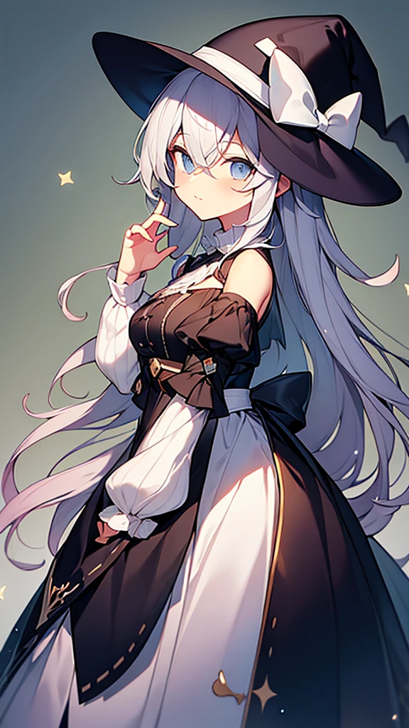 Personnage mignon avec chapeau de sorcière 