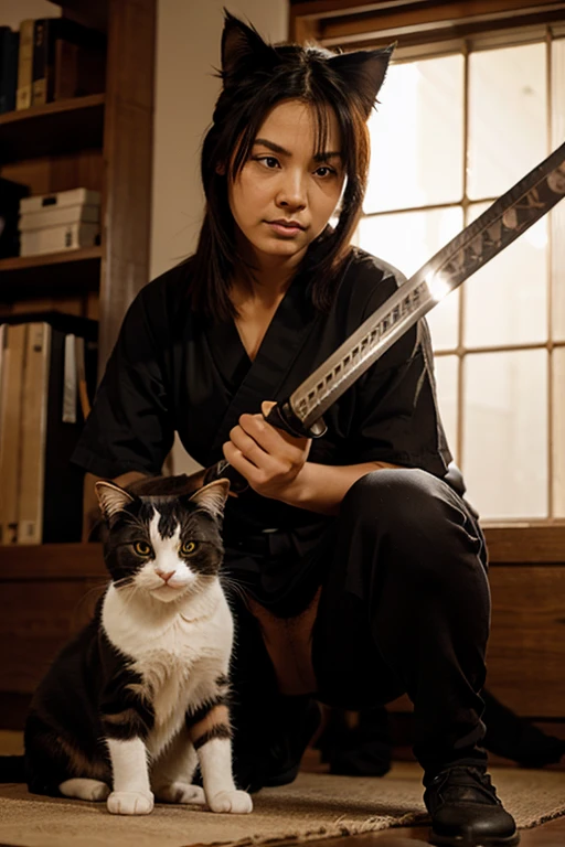 Cat and katana