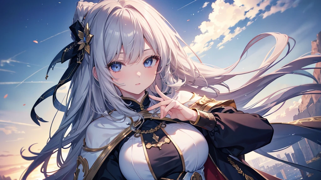 4K,High resolution, (Highly detailed CG,8K,wallpaper)、One Woman,(Clean detailed eyes),(Knight's clothing),((NSFW)),(Huge breasts),(Huge breasts),(Huge breasts),Composition seen from below,((Pink Hair,Twin tails))