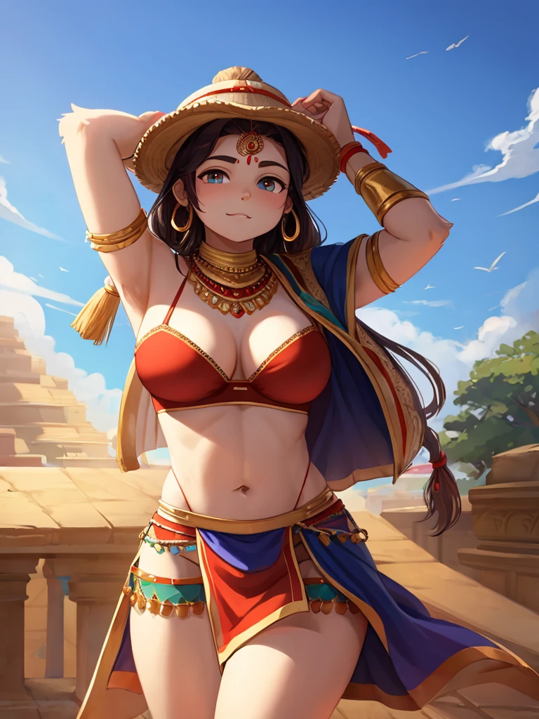 loincloth , Indian Style bra , Ancient India , A strong wind is blowing , Kathakali , motion blur
