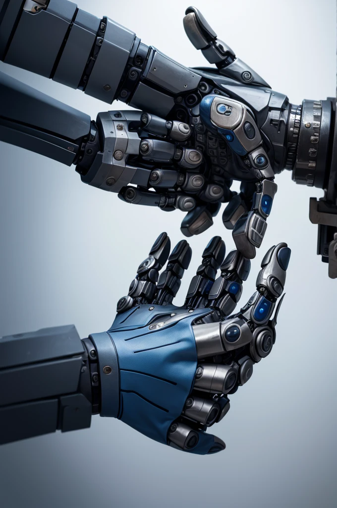 hand of a robot shaking the hand of a human