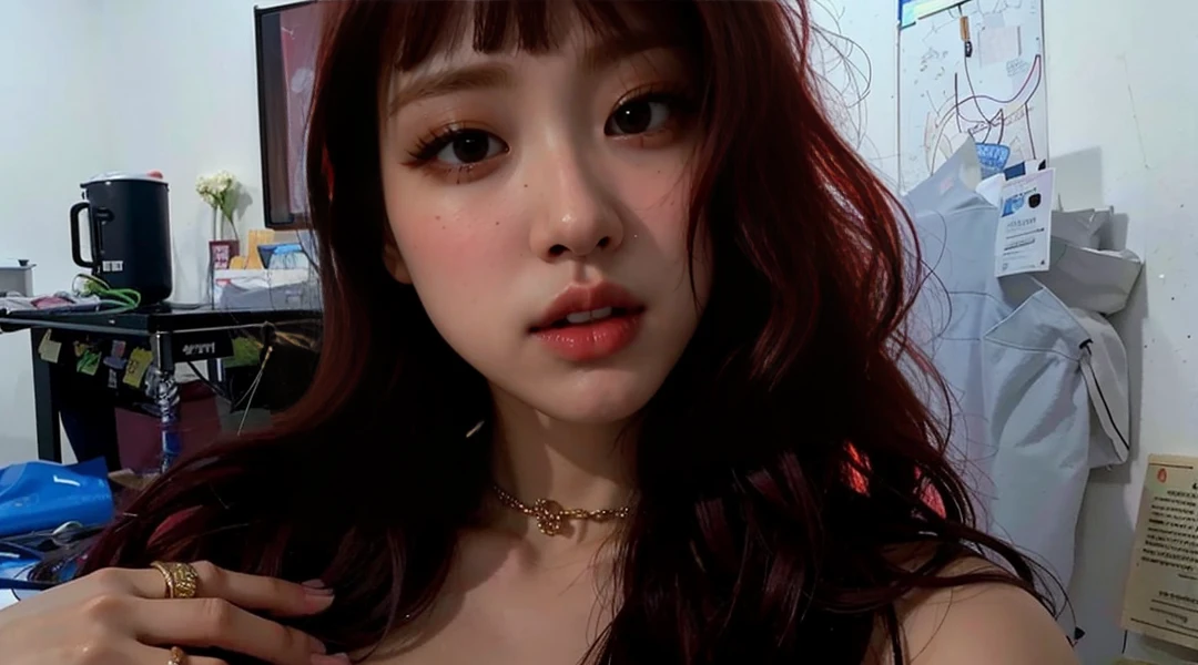 master part:1.2, best qualityer), qualidade 4K, realisitic, (Actual image, details Intricate, Depth of field), (1 girl, standing alone), make up, separated lips, highy detailed, face perfect, (skin denture), thick-thighs, Broad Hips, small waist, Cao Cao, bright coral lips, tattooed, CHEST TATTOO , ASİAN, ulzzangs, korean, ulzzang, ANDY FLOWER ASIAN, image of a woman、above the face、unsmooth skin、Masterpiece artwork、Maximum quality、8k photo、Woman in her 40s, Middle-aged Woman、wearing a mask、Keep your face close to the audience, magnificent korean woman of the best quality, Masterpiece artwork, perfect like Jennie Kim, beautiful face, (Foto realisitic: 1.3), (highly detailed skin: 1.2), 8K HD, dslr, high qualiy, high resolution, 4K, 8K, best proportion, four fingers;, (realisitic: 1.3), handsome 1, the highest quality, a mulher ASİAN mais perfeita do mundo, so beautiful surreal features, no defects, (8K, CRU photo, best qualityer, Masterpiece artwork: 1.2), (realisitic, foto-realisitic: 1.37), ultra detali, ultra high nothing, 1 , gazing at viewer, beautiful detailed face, beautiful lips, narrow, (Waist slender: 1.3), chemise, detailed beautiful skin, texture skin, floating hair, Professional Lighting, magnificent woman, ASİAN woman, mulher ASİAN mais linda do mundo, the woman of dreams, ASİAN, lulu chen, Beautiful Chinese model, dilraba dilmurat, Qifenglin